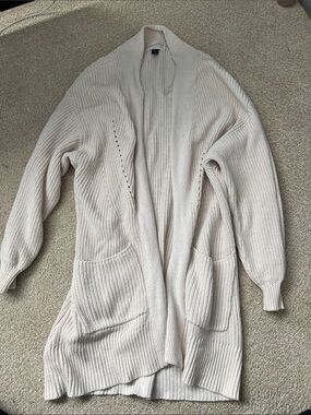 Universal Thread Ivory Open-Front Ribbed Cardigan